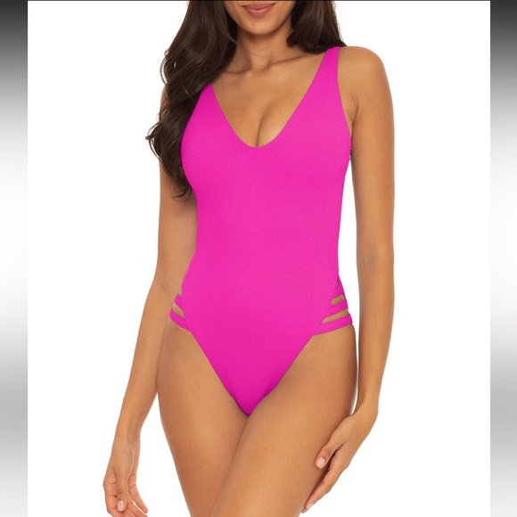 NWT Becca Swim Plunge Back One Piece Swimsuit (SZ M) - Picture 4 of 5